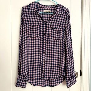 silky soft blue & pink checkered flannel